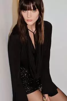 Рубашка из джерси с водопадным вырезом H&M, черный