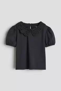 Рубашка из джерси с воротником H&M, серый