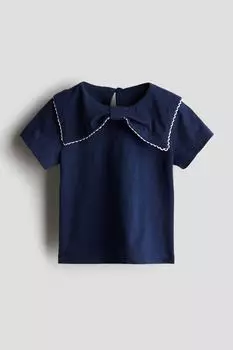 Рубашка из джерси с воротником H&M, синий
