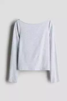 Рубашка из джерси с вырезом H&M, серый