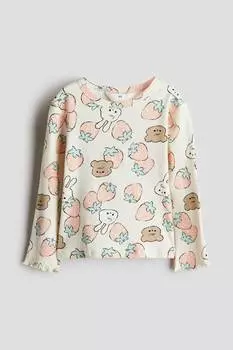 Рубашка из джерси с вышивкой H&M, мультиколор