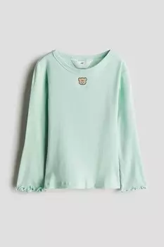 Рубашка из джерси с вышивкой H&M, мультиколор