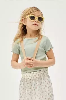 Рубашка из джерси в рубчик H&M, зеленый