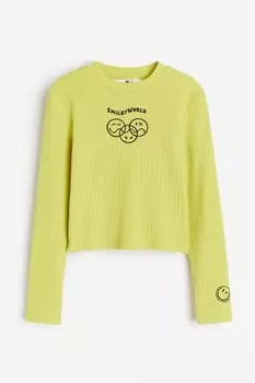 Рубашка из джерси в рубчик H&M, зеленый