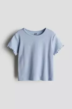 Рубашка из джерси в рубчик H&M, голубой