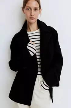 Рубашка из джерси в рубчик H&M, белый