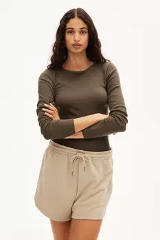 Рубашка из джерси в рубчик H&M, зеленый