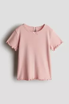 Рубашка из джерси в рубчик H&M, розовый