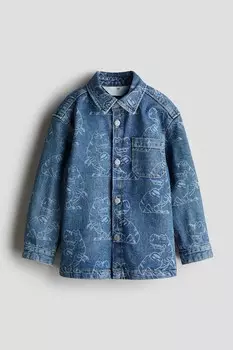 Рубашка из джинсовой ткани с рисунком H&M, синий
