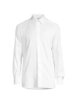 Рубашка из фактурного хлопка ZEGNA, белый