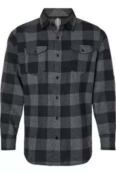 Рубашка из фланели Burnside Yarn-Dyed с длинным рукавом, цвет charcoal/ black buffalo