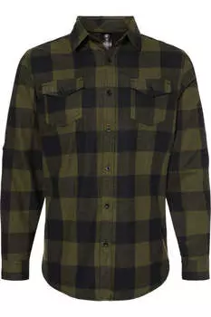 Рубашка из фланели Burnside Yarn-Dyed с длинным рукавом, цвет army/ black