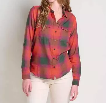 Рубашка из фланели Re-Form в оконном стекле цвета жженой охры TOAD&CO, цвет burnt ochre windowpane