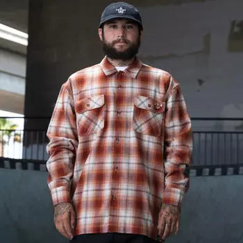Рубашка из фланели с начесом Dickies Ronnie Sandoval, цвет Burnt Ombre Plaid (Ob2)
