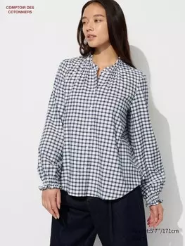Рубашка из фланели Uniqlo, цвет 07 серый