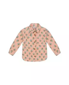 Рубашка из флиса с принтом и цветами для девочек - Big Kid Deux par Deux, оранжевый