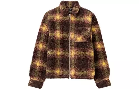 Рубашка из флиса в клетку Stssy Stussy, синий