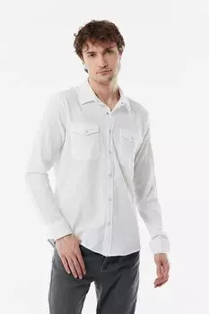 Рубашка из габардина с двумя карманами Fullamoda, белый