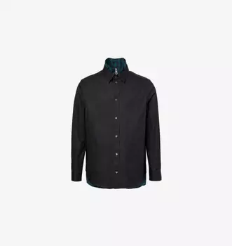 Рубашка из гибридного хлопка с длинными рукавами Check-Layer Loewe, зеленый