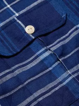 Рубашка из хлопчатобумажной фланели в клетку DRAKE'S, индиго