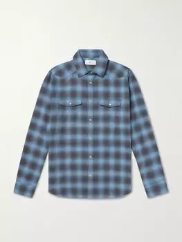 Рубашка из хлопчатобумажной фланели в клетку MR P., синий