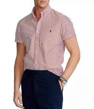 Рубашка из хлопчатобумажной ткани с короткими рукавами Polo Ralph Lauren Big & Tall, розовый