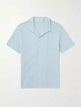 Рубашка из хлопчатобумажной ткани с вафельным узором MR P., синий