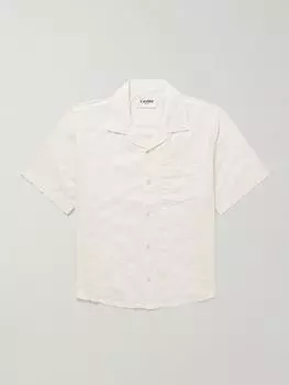 Рубашка из хлопчатобумажной ткани сирсакер в полоску с воротником-трансформером CORRIDOR, слоновая кость