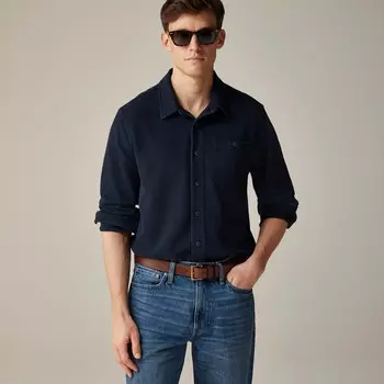Рубашка из хлопчатобумажной вафельной ткани J.Crew, синий