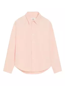 Рубашка из хлопка AMI Paris, розовый