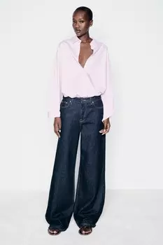 Рубашка из хлопка большого размера ZARA, розовый