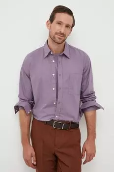 Рубашка из хлопка BOSS BOSS ORANGE Boss, фиолетовый