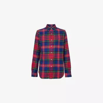 Рубашка из хлопка и фланели с принтом в клетку Polo Ralph Lauren, красный