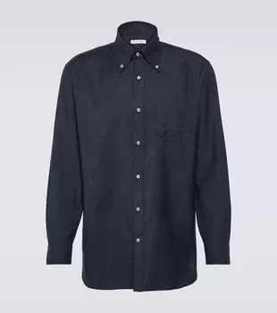 Рубашка из хлопка и кашемира Agui Loro Piana, Somber Blue