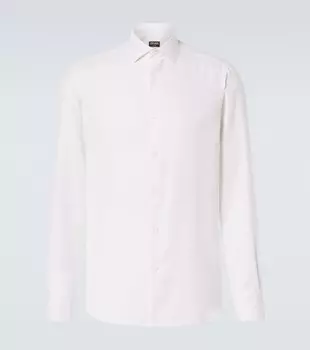 Рубашка из хлопка и кашемира Cashco Zegna, цвет white solid
