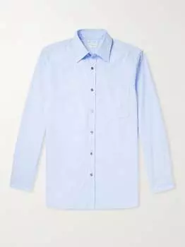 Рубашка из хлопка и поплина DRIES VAN NOTEN, синий