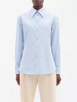 Рубашка из хлопка и поплина Gucci, светло-синий