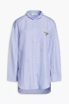 Рубашка из хлопка и поплина SANDRO, синий