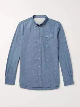 Рубашка из хлопка и шамбре OFFICINE GNRALE, синий