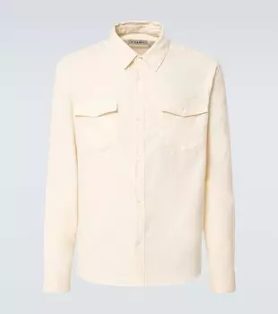 Рубашка из хлопка и шерсти Frame, цвет off white