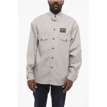 Рубашка из хлопка JEANS COUTURE из Сахары Versace, Gray