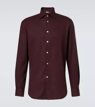 Рубашка из хлопка Kiton, цвет bordeaux