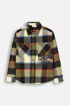 Рубашка из хлопка крокодила для детей Coccodrillo, коричневый