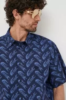 Рубашка из хлопка Lacoste, темно-синий