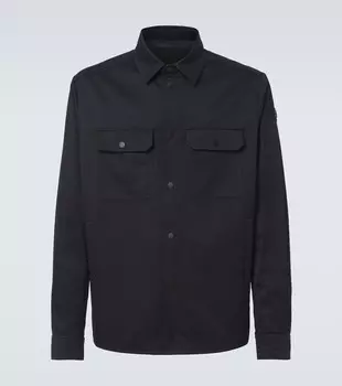 Рубашка из хлопка Moncler, цвет dark navy blue