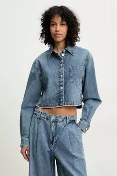 Рубашка из хлопка Moschino Jeans, синий
