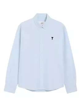 Рубашка из хлопка на пуговицах AMI Paris, синий