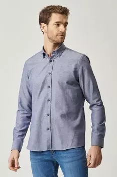 Рубашка из хлопка, на теле Ac&Co, синий