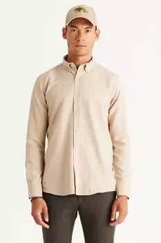 Рубашка из хлопка, на теле Ac&Co, бежевый