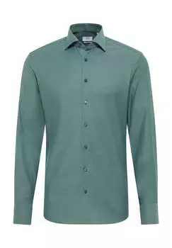 Рубашка из хлопка облегающего кроя Eterna, зеленый